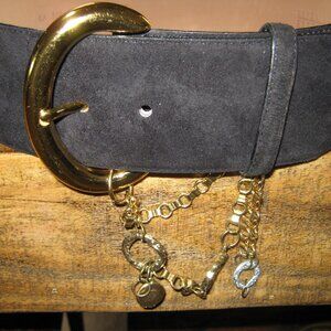 Vintage Ellen Tracy Suede Black Belt - Size M